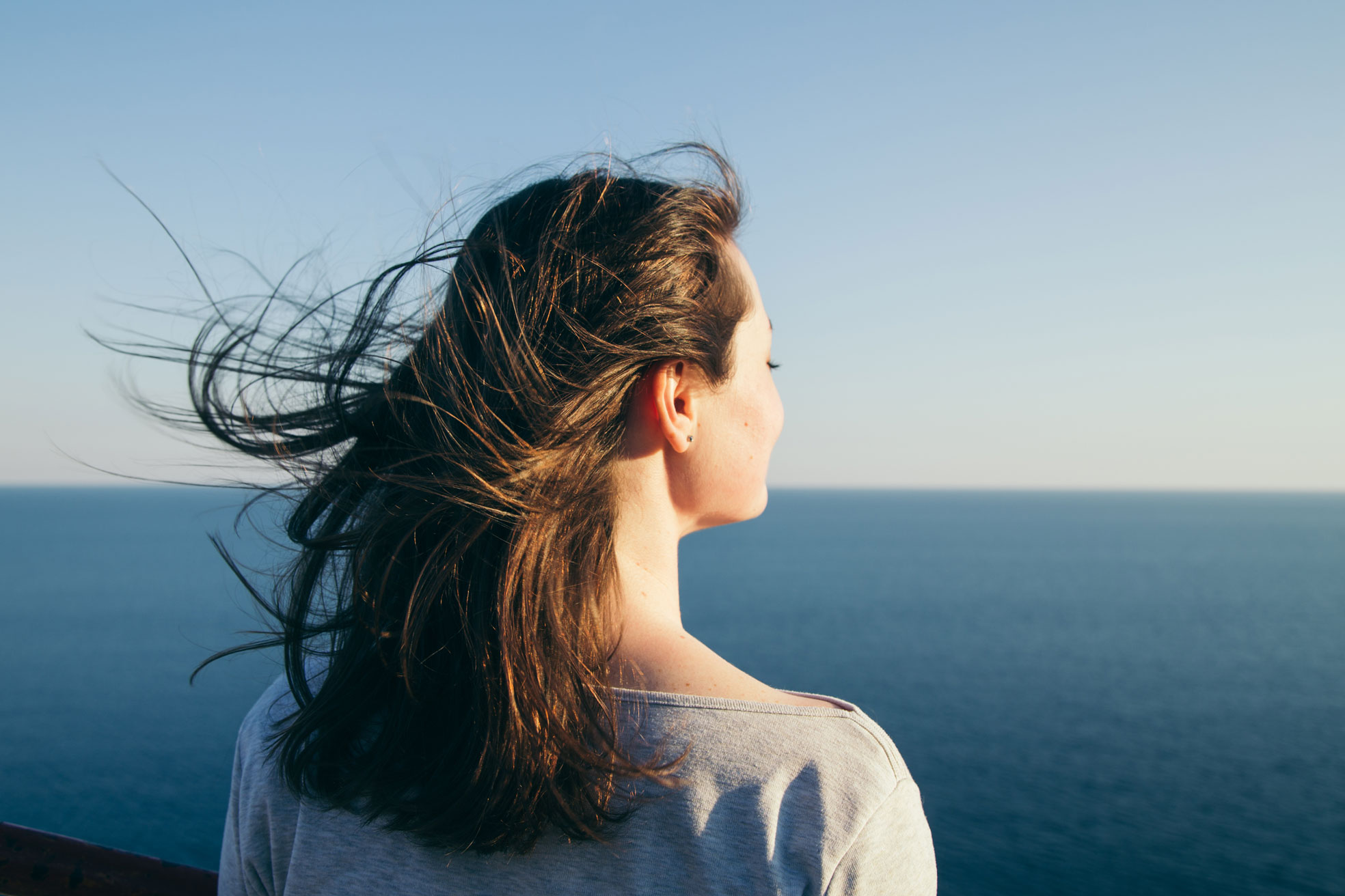 Women hair in wind